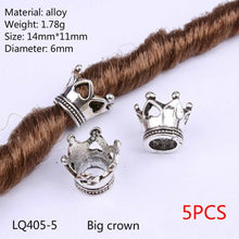 Vintage silver adjustable viking hair dread Braids dreadlock beard Beads cuffs clips for Hair Rings women men accessories